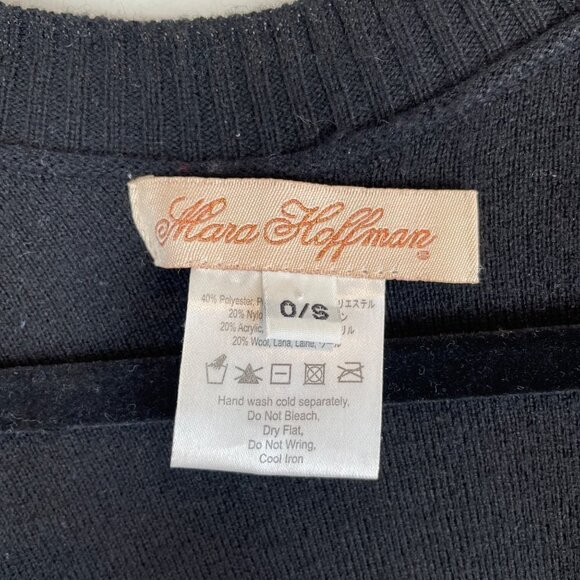 Mara Hoffman Striped Fringe Jacquard Knit Open Cardigan Black Pink One Size - Picture 6 of 7